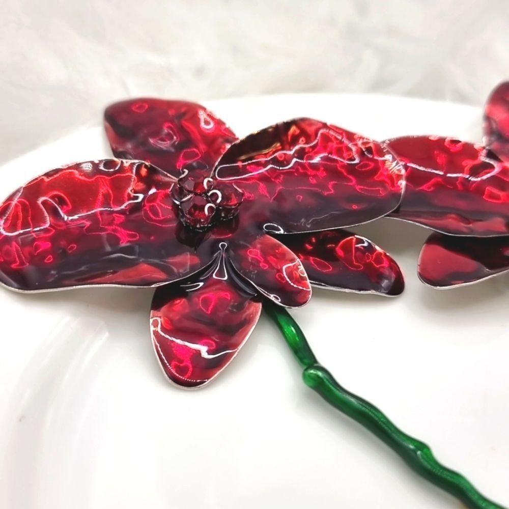 New! ZARA Red Flower statement earrings (1010) | NWOT - Picture 4 of 13